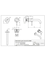 Bugnatese Kobuk falsík alatti 2-lyukas mosdócsaptelep click-clack leeresztővel, szálcsiszolt arany 2245SCOS