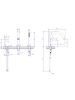 Bugnatese Kobuk 3-lyukú kádcsaptelep, rozsdamentes acél hatású 2256NS