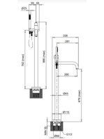 Bugnatese Kobuk Termostatico szabadonálló kádcsaptelep, rozsdamentes acél hatású 2261NS