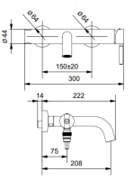 Bugnatese Kobuk kádcsaptelep zuhanyszettel, bronz 2290BR