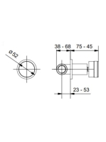 Bugnatese Kobuk 3/4" csempeszelep, rozsdamentes acél hatású 2294/34NS