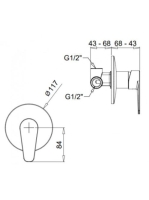 Bugnatese Century fal alatti zuhanycsaptelep, króm 3630CR