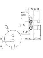 Bugnatese Century fal alatti kádcsaptelep, króm 3672CR