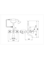 Bugnatese Revival kádcsaptelep zuhanyszettel, króm 400CR