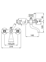 Bugnatese Revival kádcsaptelep 3/4"-es csatlakozással, króm 401CR