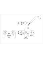 Bugnatese Revival zuhanycsaptelep zuhanyszettel, bronz 448BR