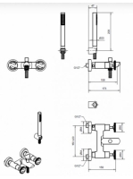 Bugnatese Millenovecinquanta kádcsaptelep zuhanyszettel, króm 4500CR