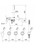 Bugnatese Millenovecinquanta falsík alatti zuhanyrendszer, matt fehér 4519BI