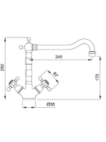 Bugnatese Revival mosogatócsaptelep, króm 451CR