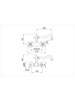 Bugnatese Revival fali mosogatócsaptelep, arany 452DO