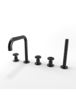 Bugnatese Millenovecinquanta peremre szerelhető 5 lyukas kádcsaptelep, matt fekete 4580NE