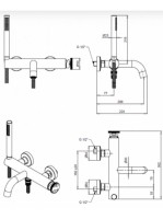 Bugnatese Millenovecinquanta kádcsaptelep zuhanyszettel, matt fekete 4602NE