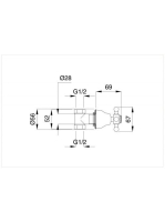 Bugnatese Revival csempeszelep 1/2" csatlakozással, bronz 460BR