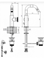 Bugnatese Millenovecinquanta bidé csaptelep leeresztővel, matt fekete 4623NE