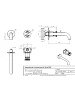 Bugnatese Millenovecinquanta fali mosdócsaptelep 19 cm-es kifolyóval, matt fekete 4645NE