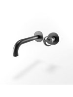 Bugnatese Millenovecinquanta fali mosdócsaptelep 19 cm-es kifolyóval, click-clack leeresztővel, matt fekete 4645SCNE