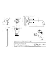 Bugnatese Millenovecinquanta fali mosdócsaptelep 22 cm-es kifolyóval, matt fekete 4646NE