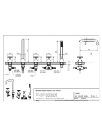 Bugnatese Orion peremre szerelhető 5 lyukas kádcsaptelep, matt fekete 5580NE