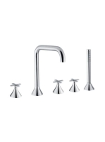 Bugnatese Orion peremre szerelhető 5 lyukas kádcsaptelep, szálcsiszolt arany 5580OS