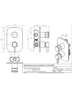 Bugnatese Orion falsík alatti zuhanycsaptelep 3 fogyasztóhoz, szálcsiszolt arany 5631OS