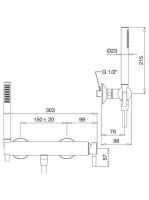 Bugnatese Orion zuhanycsaptelep zuhanyszettel, szálcsiszolt arany 5635OS