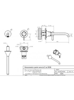 Bugnatese Orion fali mosdócsaptelep 21 cm-es kifolyóval, króm 5645CR
