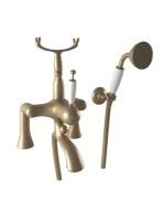 Bugnatese Oxford kádperemre szerelhető kádcsaptelep zuhanyszettel, matt bronz 6304BO