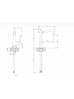 Bugnatese Oxford mosdócsaptelep leeresztő nélkül, arany 6313SDO