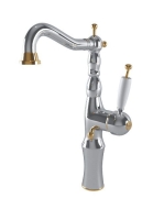 Bugnatese Oxford magasított mosdócsaptelep automata leeresztővel, króm/arany 6317CRDO