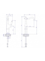 Bugnatese Oxford magasított mosdócsaptelep leeresztő nélkül, matt bronz 6317SBO