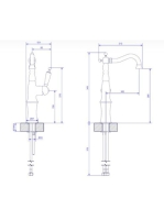 Bugnatese Oxford magasított mosdócsaptelep Click-Clack leeresztővel, bronz 6317SCBR