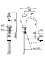 Bugnatese Oxford mosdócsaptelep automata leeresztővel, rame 6319RA