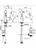 Bugnatese Oxford bidé csaptelep automata leeresztővel, bronz 6323BR