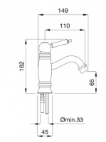 Bugnatese Oxford mosdócsaptelep leeresztő nélkül, bronz 6328BR