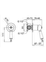 Bugnatese Oxford falsík alatti zuhanycsaptelep alaptesttel, arany 6330DO