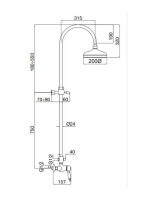Bugnatese Oxford falon kívüli zuhanyrendszer, króm 6336CCR