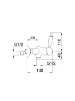 Bugnatese Oxford zuhanycsaptelep, matt bronz 6338BO