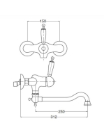 Bugnatese Oxford fali mosogató csaptelep, bronz 6340BR