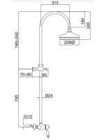 Bugnatese Oxford zuhanyrendszer, króm/arany 6349CRDO