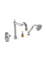 Bugnatese Oxford kádperemre szerelhető 4-lyukú kádcsaptelep, króm/arany 6355CRDO