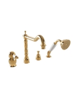 Bugnatese Oxford kádperemre szerelhető 4-lyukú kádcsaptelep, arany 6355DO