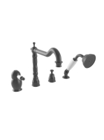 Bugnatese Oxford kádperemre szerelhető 4-lyukú kádcsaptelep, matt fekete 6355NE