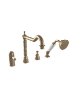 Bugnatese Oxford 4-lyukú kádperemre szerelhető termosztátos kádcsaptelep, matt bronz 6358BO