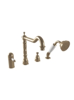 Bugnatese Oxford 4-lyukú kádperemre szerelhető termosztátos kádcsaptelep, bronz 6358BR