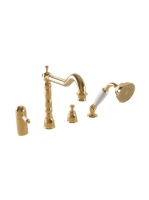 Bugnatese Oxford 4-lyukú kádperemre szerelhető termosztátos kádcsaptelep, arany 6358DO
