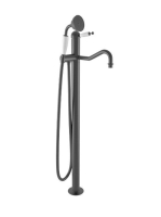 Bugnatese Oxford szabadonálló kádcsaptelep zuhanyszettel, matt fekete 6360NE