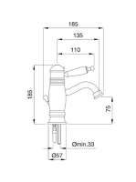 Bugnatese Oxford termosztátos mosdócsaptelep automata leeresztővel, bronz 6362BR