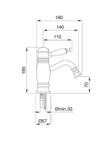 Bugnatese Oxford termosztátos bidécsaptelep automata leeresztővel, matt fekete 6363NE