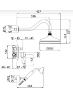 Bugnatese Oxford falon belüli termosztátos zuhanyrendszer, króm/arany 6364CRDO