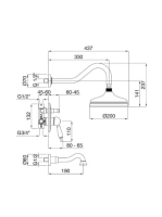 Bugnatese Oxford falsík alatti zuhanyszett kádkifolyóval, arany 6369DO